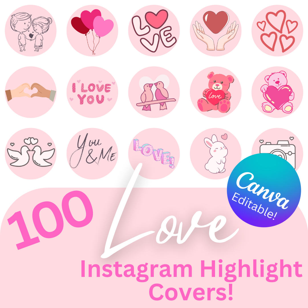 Love Instagram Highlight Covers - Romantic, Customizable Icons