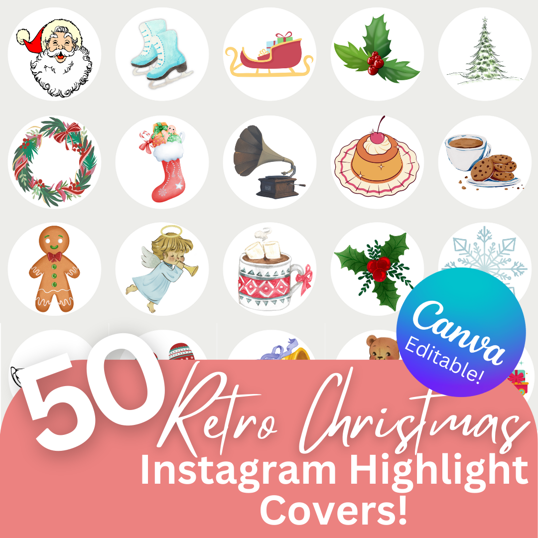 Retro Christmas Instagram Highlight Covers