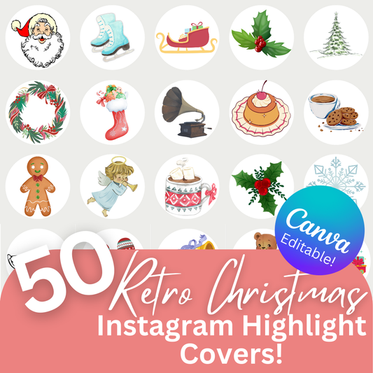 Retro Christmas Instagram Highlight Covers