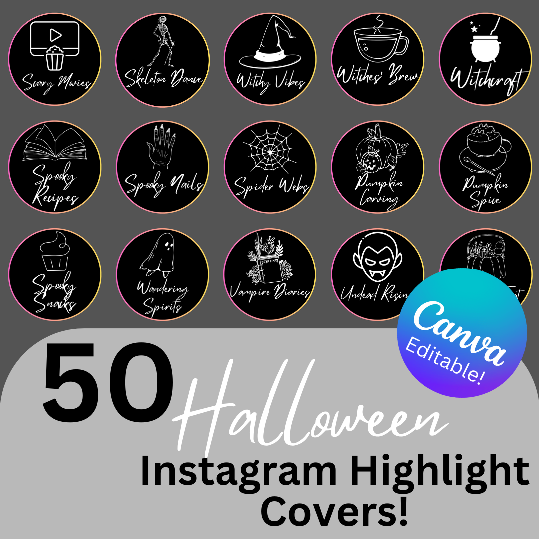 Halloween Instagram highlight covers - spooky icons for social media stories