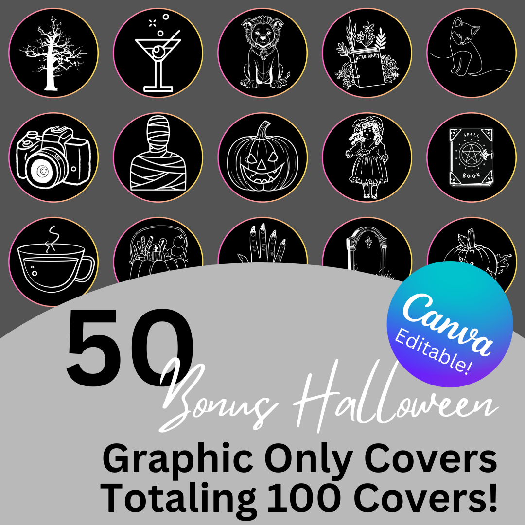 Editable Halloween Instagram highlight icons - Canva template