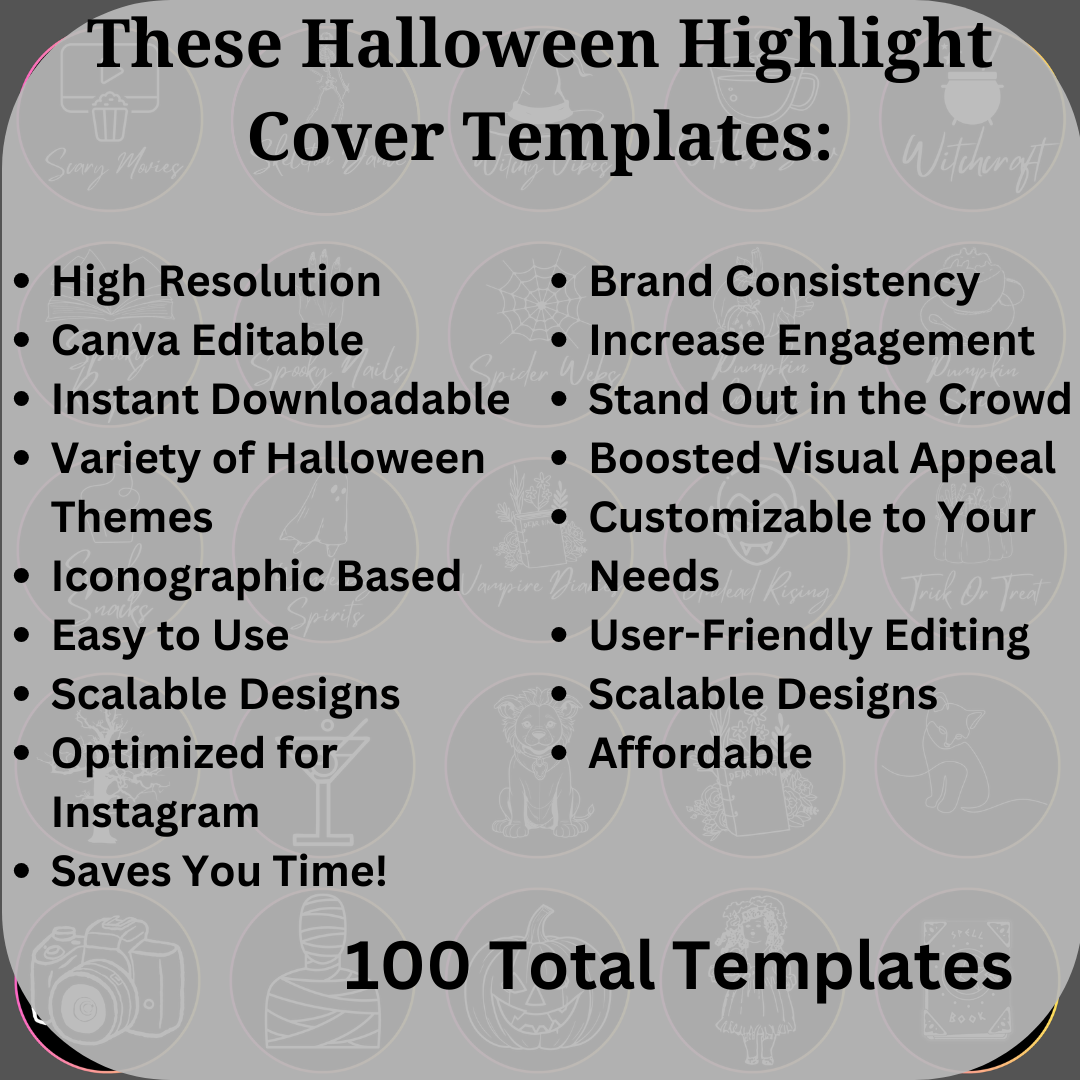 Halloween themed Instagram highlight covers Instant Download