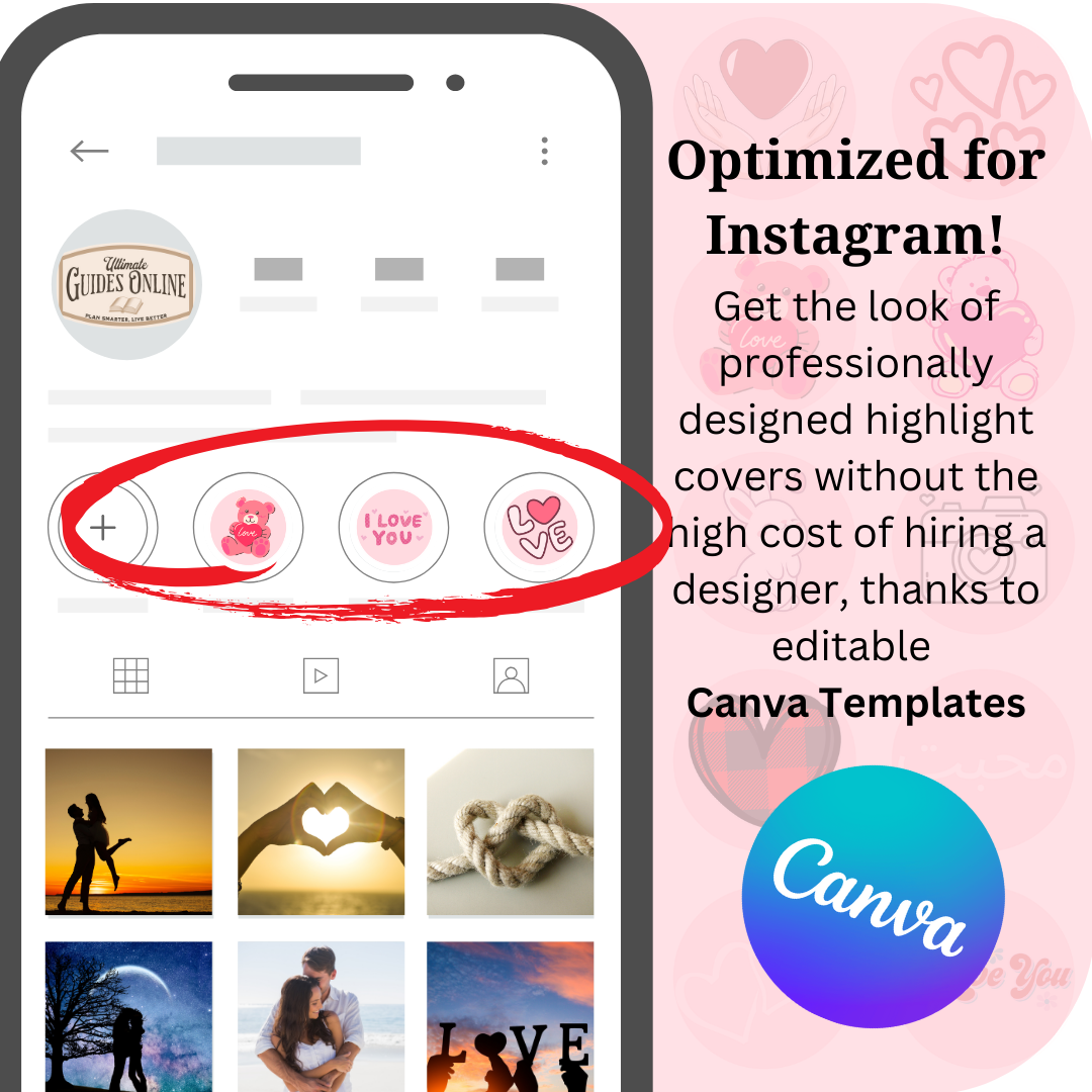 Love Instagram Highlight Covers - Romantic, Customizable Icons