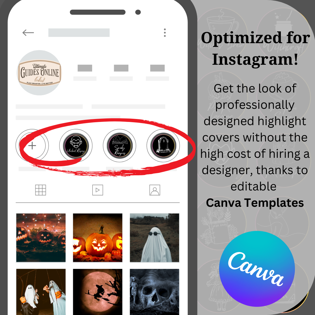 Halloween social media icons - customizable highlight covers