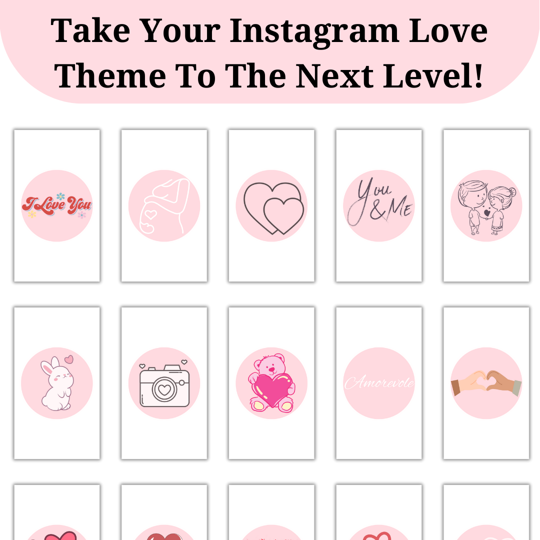 Love Instagram Highlight Covers - Romantic, Customizable Icons