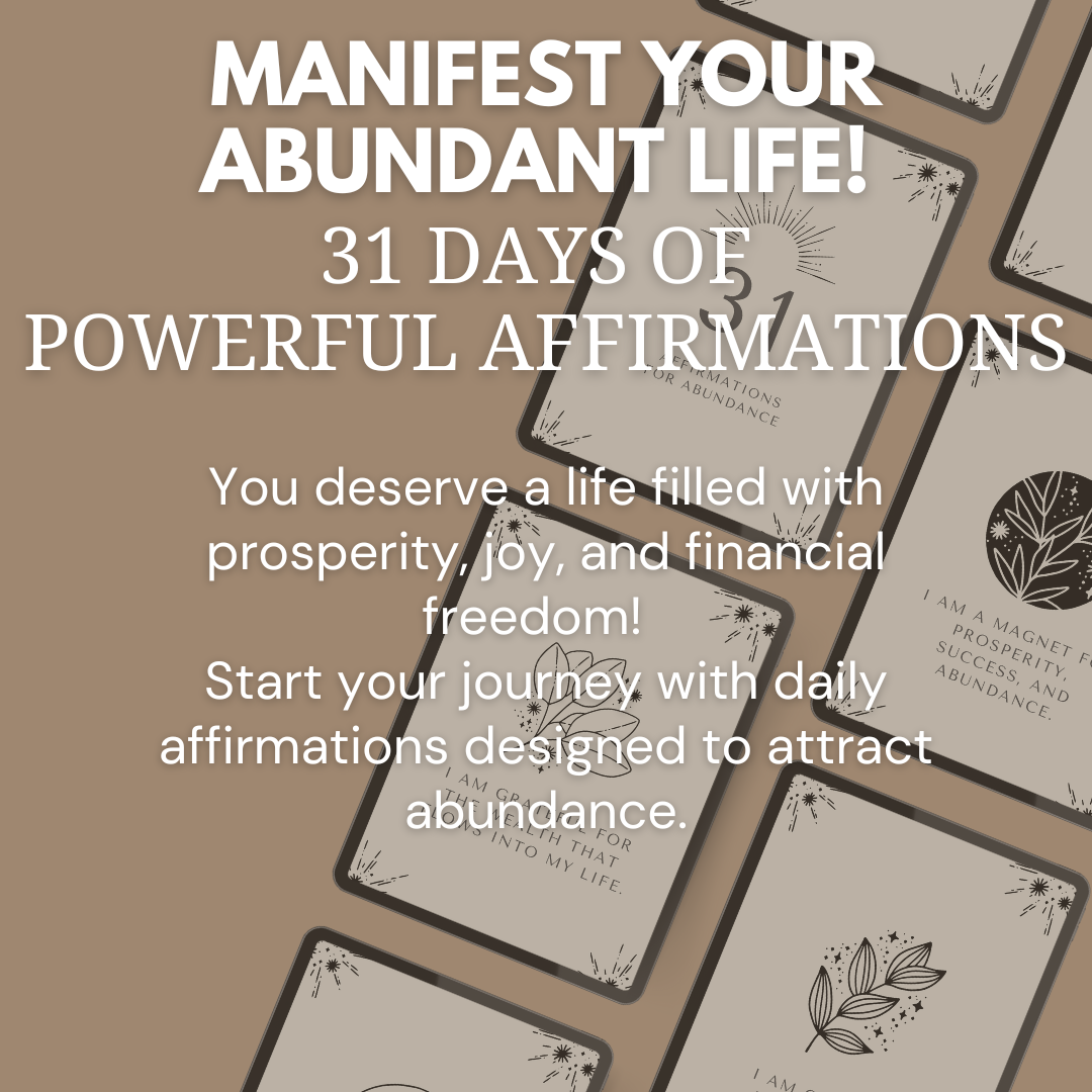 31 Days of Abundance Affirmations – Digital Daily Guide to Attract Wealth and Prosperity