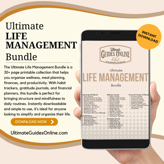 Ultimate Life Management Bundle: 30+ Printable Planners, Trackers & Journals PDF