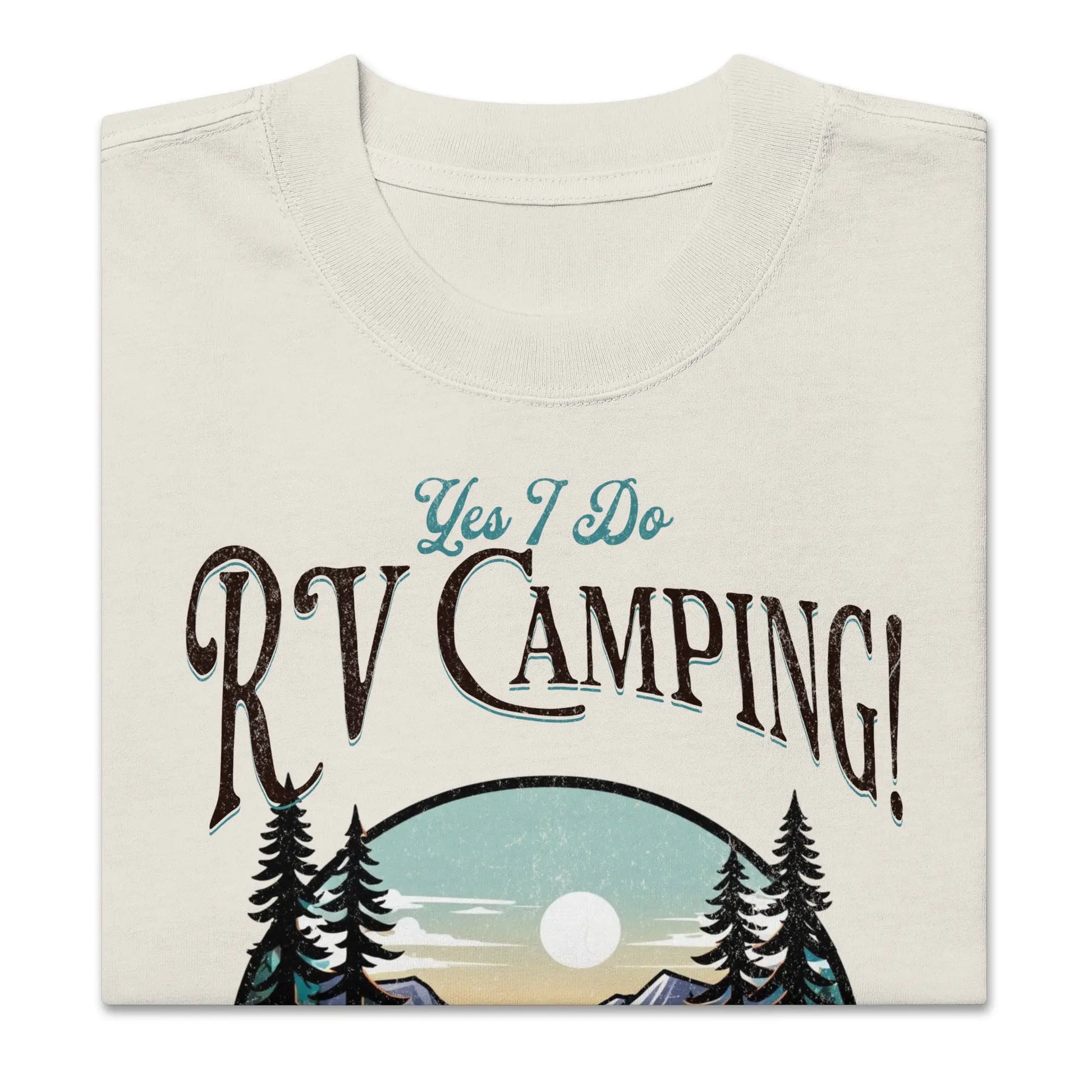 RV Camping Folded t-shirt Faded bone color