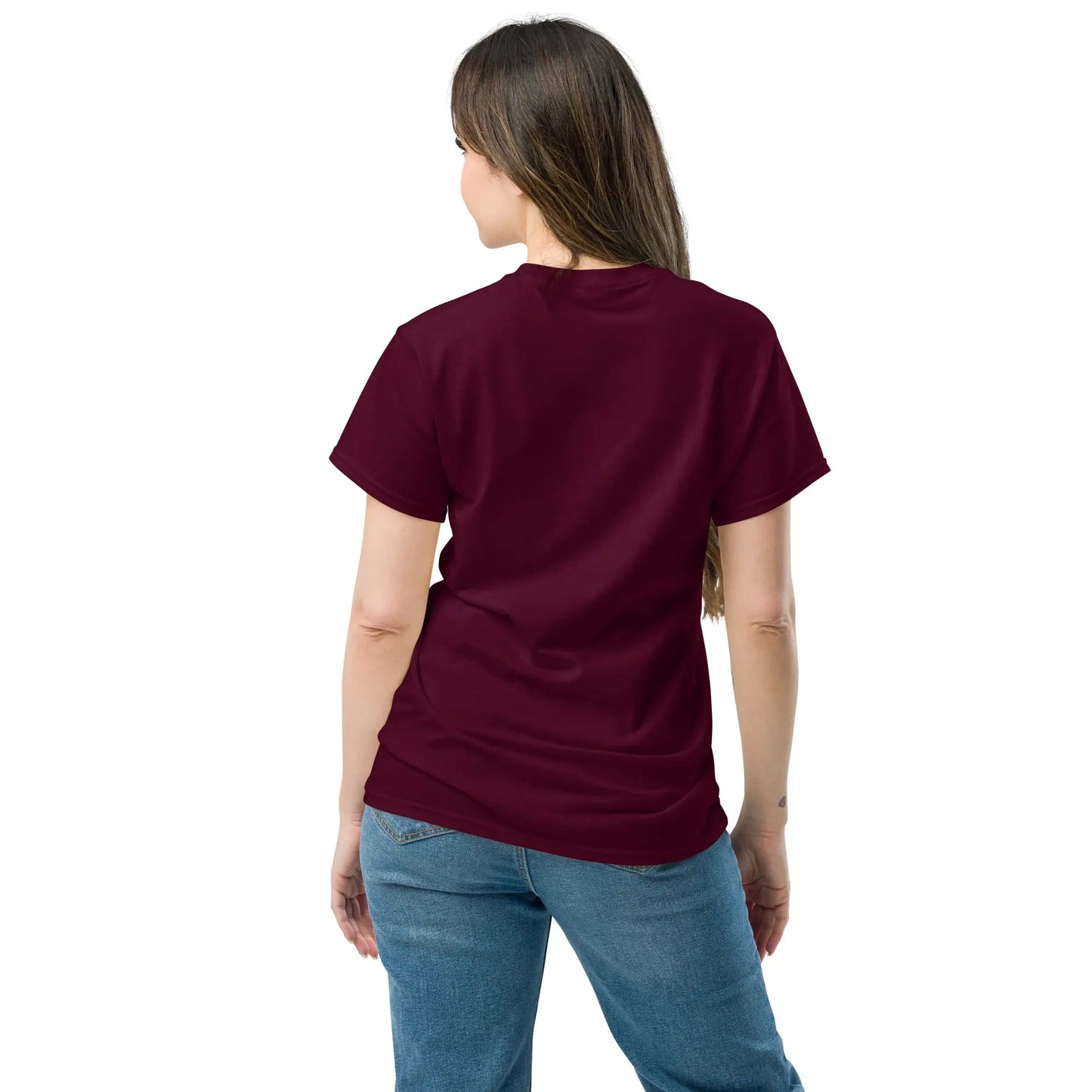 You are my sunshine sunflower bouquet maroon color back profile tshirt model 